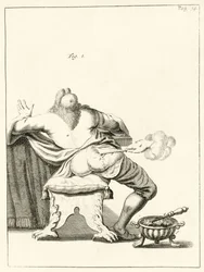 Lanceando un forúnculo en el trasero, de Exercitationes Practicae circa Medendi Methodum por Frederik Dekkers, 1694