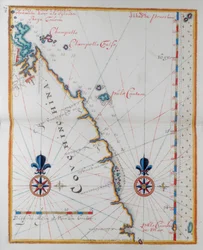 Mapa de Cochin-China, Asia.
