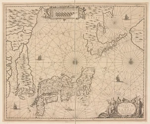Mapa de Japón, una descripción nueva y precisa de Japón, la tierra de Eson y las islas adyacentes de Snowy Discovery