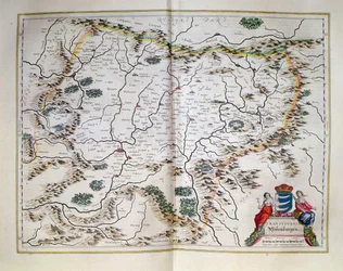 Mapa de Transilvania, de un atlas, Ámsterdam, 1657