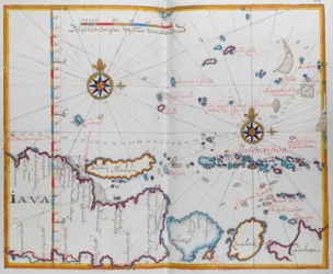 Mapa de las Islas de Java; madura; Bali y otras islas.