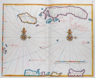Mapa que muestra Bouro y Ceram (Seram), Indonesia.