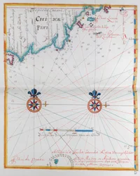 Mapa que muestra una parte muy pequeña de la costa de China.