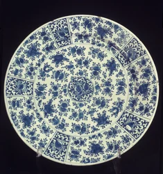 Plato con patrón de rosa azul, 1764