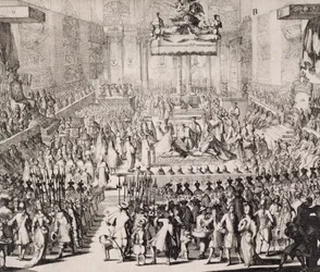La coronación de Guillermo de Orange (1650-1702) y María (1662-94) en la abadía de Westminster, 21 de abril de 1689
