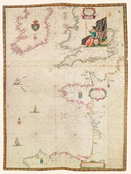 Las costas de Francia, Inglaterra e Irlanda, de la Colección de Mapas Marinos Holandeses