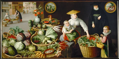Mercado de verduras (pintura sobre lienzo)