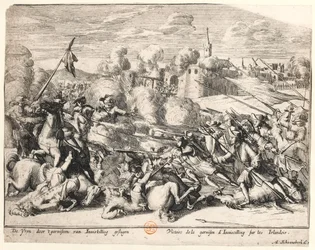 Victoria de la guarnición de Enniskillen sobre los irlandeses en 1689, c.1691