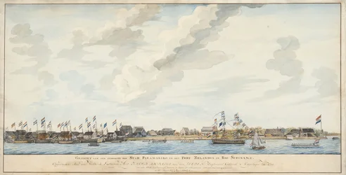 Vista de la ciudad de Paramaribo y el Fuerte Zeelandia, 1772