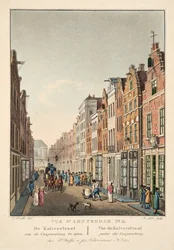 Vista de Ámsterdam No.2. De Kalverstraat van de Gappersteeg te zien. Vue du Kalverstraat prise du Gaapersteeg