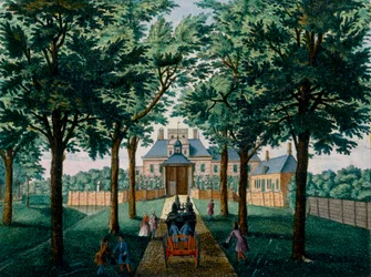Casa Westerhout, de Het Zeganpralent Kennemerlant por Hendrick de Leth y Matthias Brouerius Van Nidek, publicado c.1700-1730