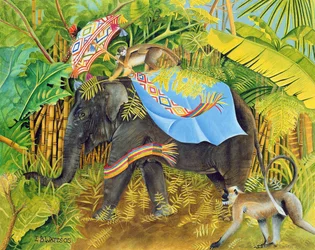 Elefante con Monos y Sombrilla, 2005