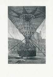 Plataforma de observación panorámica usando un globo aerostático, pub. c.1880