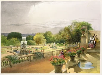El parterre, Harewood House cerca de Leeds, publicado por Thomas McLean