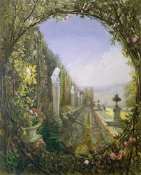La ventana de celosía, jardines de Trentham Hall, de 