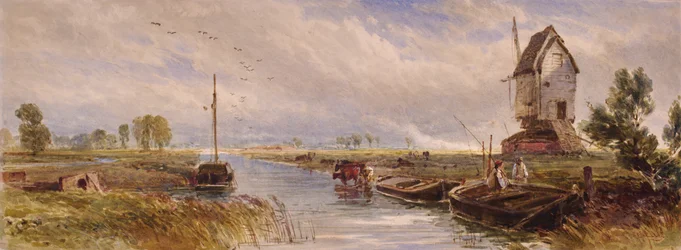 Paisaje con molino de viento