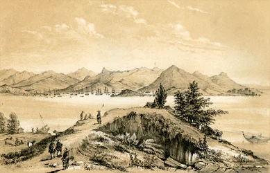 La bahía y la isla de Hong Kong, 1847
