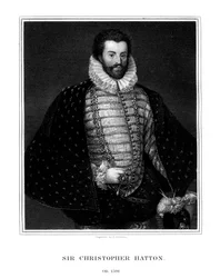 Sir Christopher Hatton, político inglés, 1827