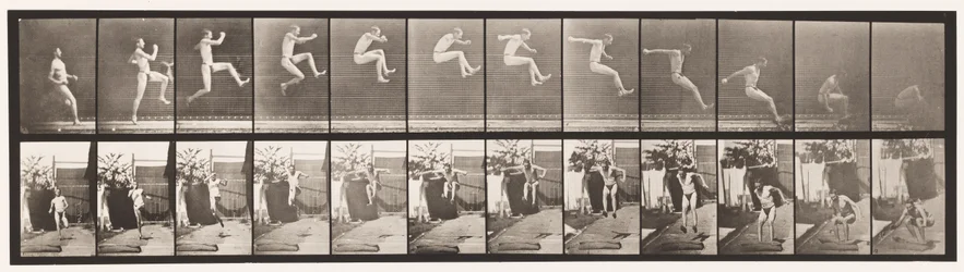 Placa 159. Saltando; Salto de longitud en carrera (zapatos)