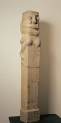 Dintel de tumba de cerámica china antigua, artefacto de tumba, dinastía Han oriental, 25-220