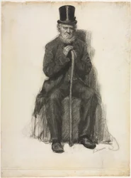 Estudio de un anciano posiblemente un estudio para el retrato de Peter Folger, c. 1886
