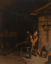 La infancia de Lincoln. (Una noche en la cabaña de troncos), 1868