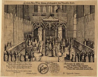 La coronación del rey Fernando II como emperador del Sacro Imperio Romano