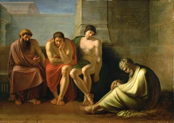 Job afligido y sus amigos (óleo sobre lienzo)