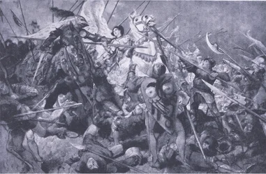 Captura de la Doncella antes de Compiègne, de Cassells History of the British People publicado por la Waverley Book Company Limited, c.1940