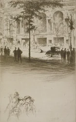 Plaza de la ciudad, ilustración para "Mitsou" de Sidonie-Gabrielle Colette (1873-1954) publicada en 1930 (aguafuerte y punta seca)