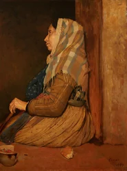 Una mujer mendiga romana, 1857