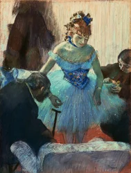 Una bailarina de ballet en su camerino (pastel sobre papel)