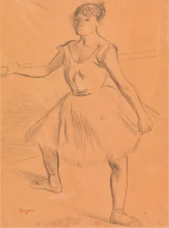 bailarina, posición, en, barra