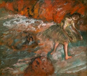 Escena de ballet. Alrededor de 1890. Óleo sobre papel, laminado en panel