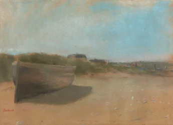 Barco en la playa, c.1869