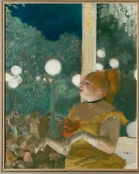 Café concierto: La canción del perro (gouache y pastel sobre monotipo)