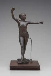Bailarina lista para bailar con el pie derecho hacia adelante, 1882-95