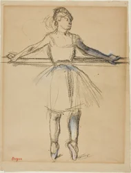 Bailarina en el bar (en punta), c.1885 (carboncillo con pastel y estompe sobre papel verjurado color canela)