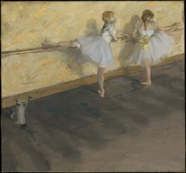 Bailarines ensayando en la barra