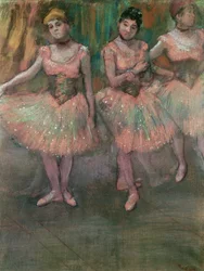 Bailarinas con faldas color salmón