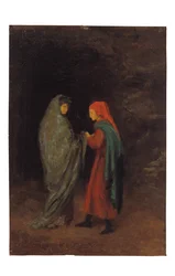 Dante y Virgilio a la entrada del Infierno