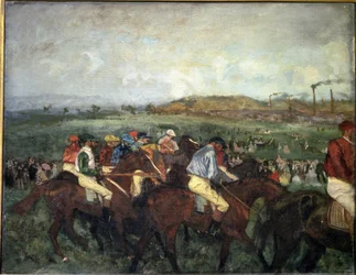 Carrera de caballeros. Antes de la salida, 1862