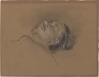 Cabeza del jinete caído, estudio para Escena de la carrera de obstáculos: El jinete caído, c. 1866