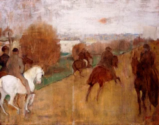 Jinetes en un camino