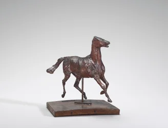 Caballo trotando, los pies no tocan el suelo, 1870s