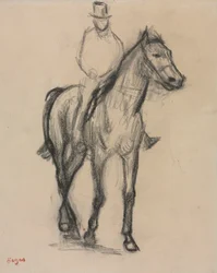 Caballo y jinete, c.1890 (tiza negra)