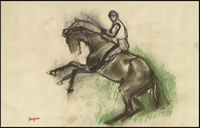 Jinete en un caballo encabritado, 1890s