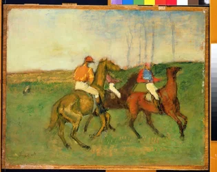 Jinetes y caballos de carrera, c.1890-95