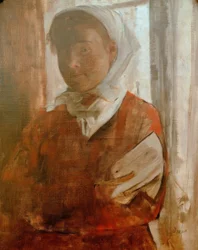 Joven con pañuelo blanco