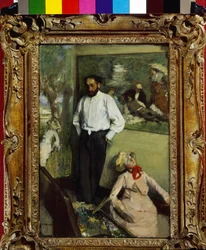 El hombre y el pantalón o Retrato de Henri Michel Levy en su estudio 1879. Pintura de Edgar Degas (1834-1917). Museo Calouste Gulbenkian, Lisboa, Portugal.